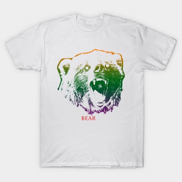 The bear head is Violet, Green, Orange T-Shirt by best seller shop